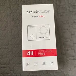 NEW ✅ Dragon Touch - Vision 3 Pro 4K Ultra HD WiFi Touchscreen Sports Camera